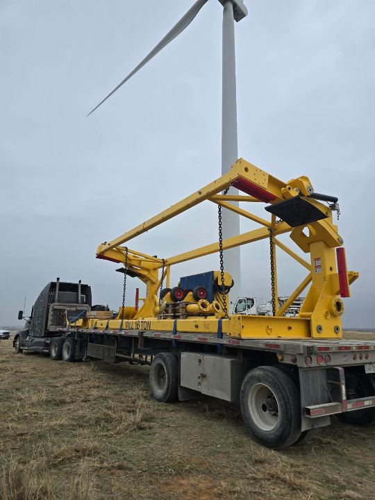 Boom lift equipment loaded for heavy haul transport